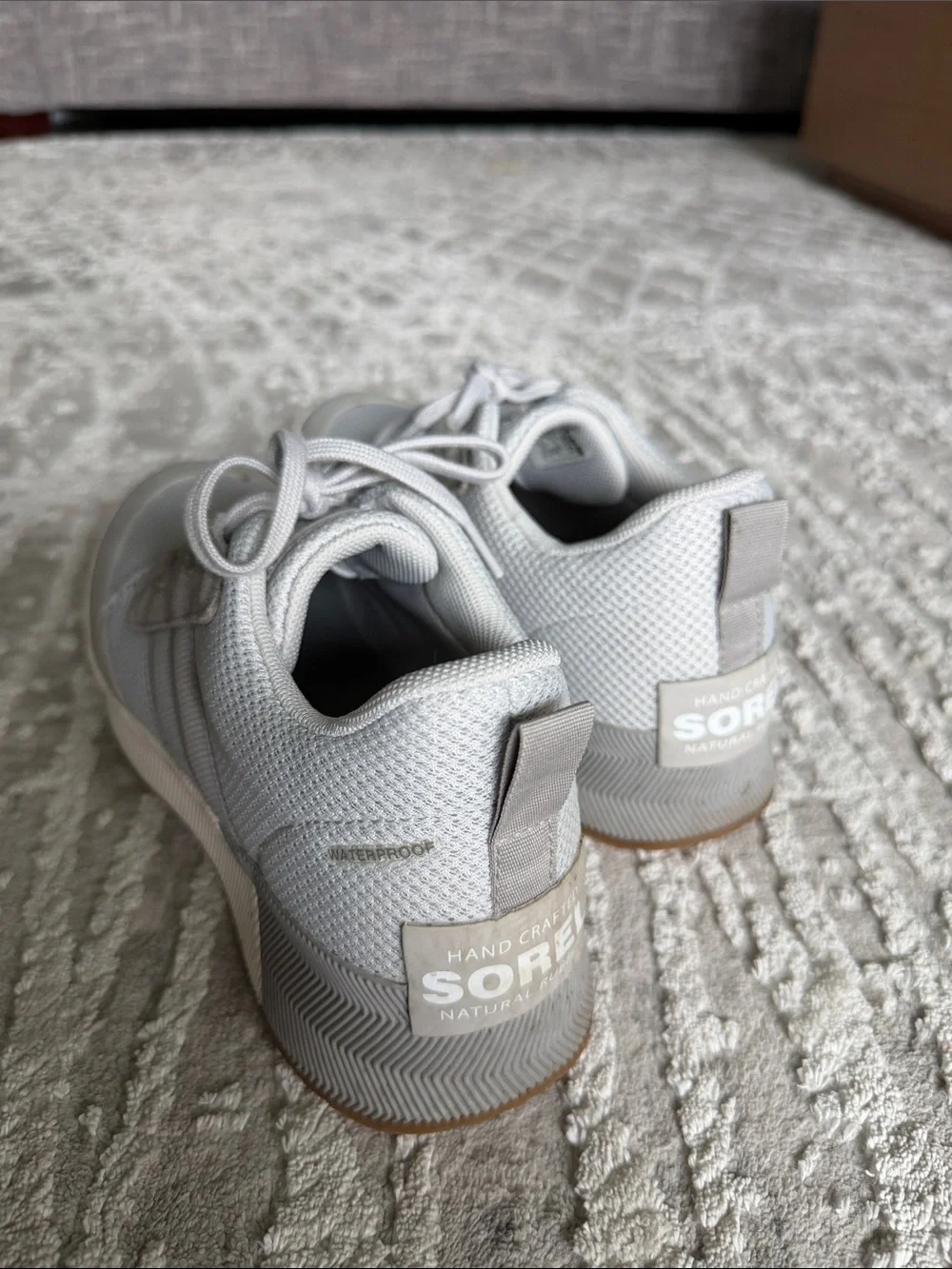 Sorel Woman's Light Gray and White Waterproof Sneakers